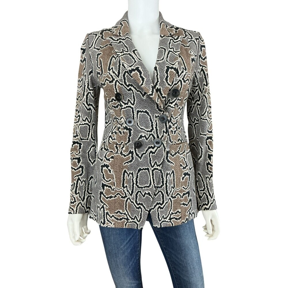 Cabi Python Double Breasted Blazer Jacket Snake Print King Cobra Size 2 #3733